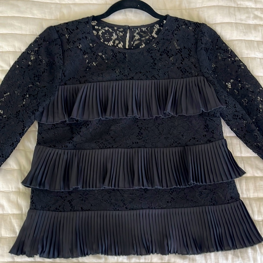 NWT J. Crew. Lace and Satin Blouse